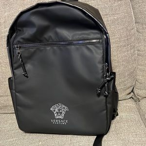 Versace Parfums Black and Silver bookbag ! NWOT!